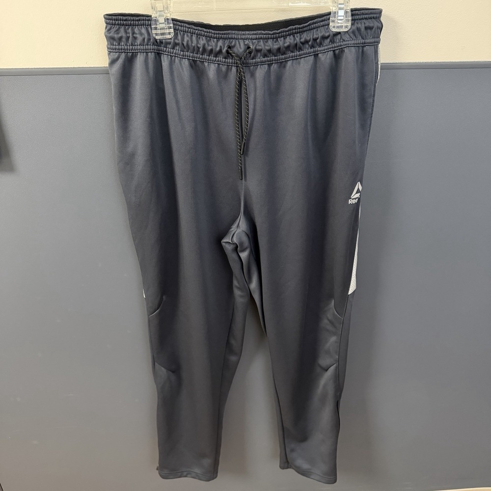 Reebok Sweatpants Men Extra Large‎ Gray Athletic Training Outdoors Ankle Zip XL